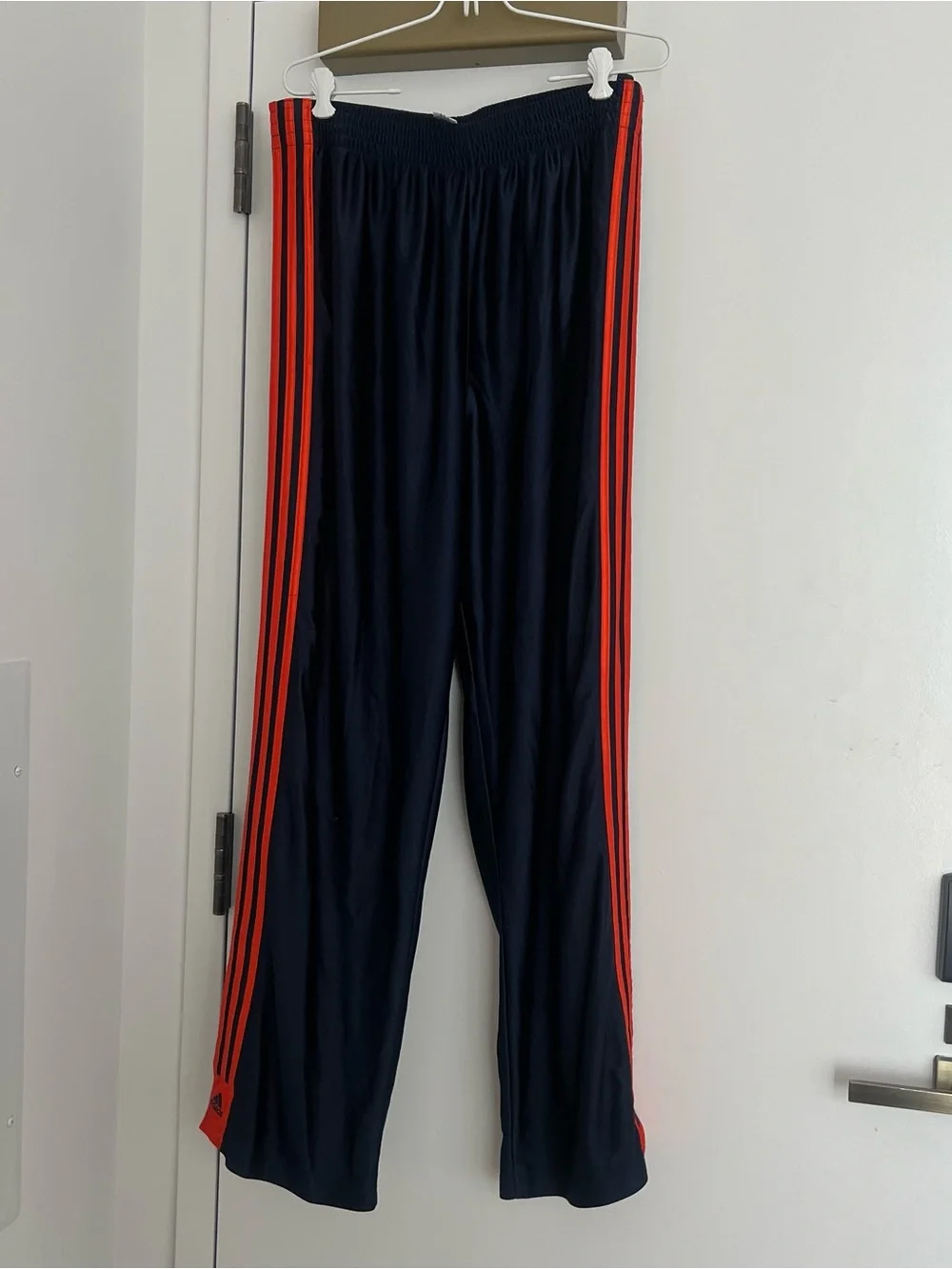 ⁠Vintage Adidas Snap Button Track Pants XL Blue Orange Tearaway Y2K 2005⁠